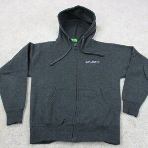 SpaceX Sweater Adult Small Gray Falcon Heavy Hoodie Elon Musk Sweatshirt Mens